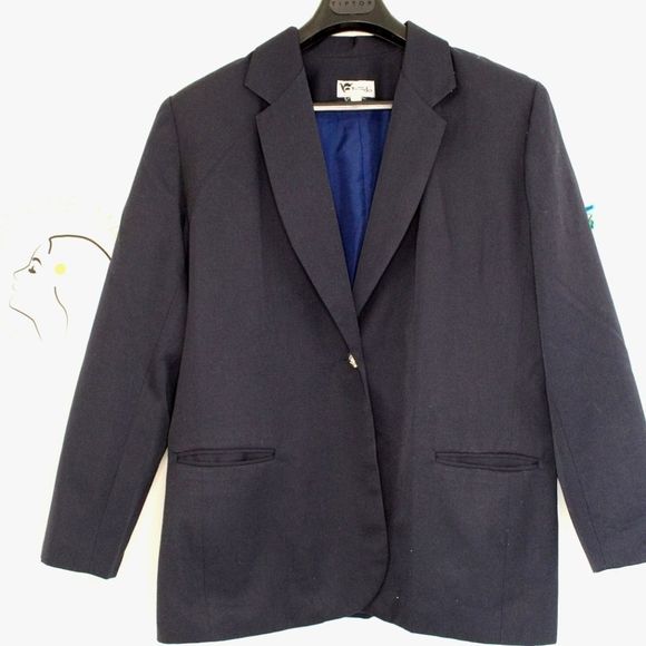Navy vintage oversized blazer mint conditions EU16 - Picture 1 of 8